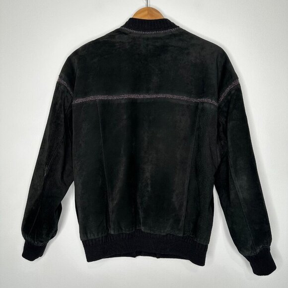 Torras Suede Leather Jacket Size 38 Black Button up Wool - Picture 2 of 16